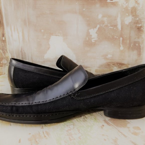 Kenneth Cole Reaction Black Loafers Leather/Canvas size 11 - Picture 3 of 12